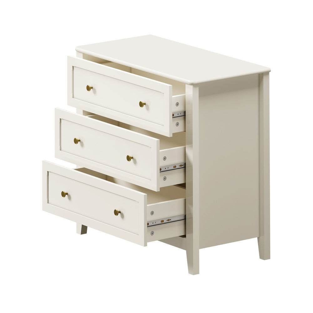 White Chest Of Drawers Metal Handle 80x39.5x75cm