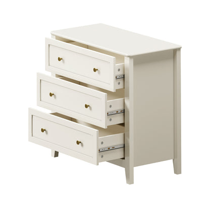 White Chest Of Drawers Metal Handle 80x39.5x75cm