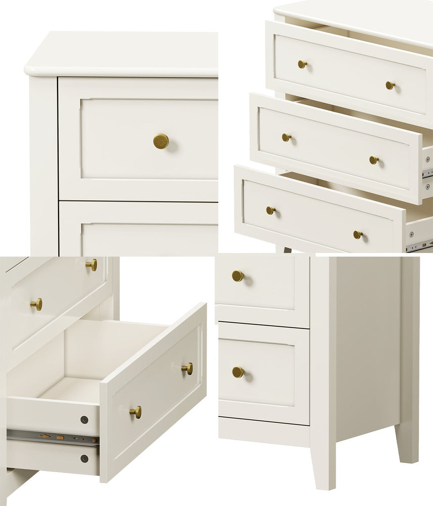 White Chest Of Drawers Metal Handle 80x39.5x75cm