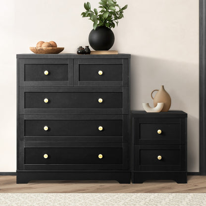 7 Chest of Drawers and 2 Bedside Tables Hamptons Furniture Set
