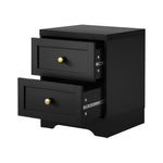 Chest of Drawers and Bedside Table Hamptons Furniture Set Black