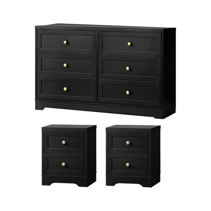 6 Chest of Drawers and 2 Bedside Tables Hamptons Furniture Set