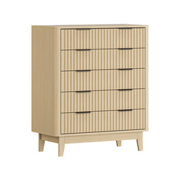 5 Chest of Drawers Dressers Tallboy Stripe Natural