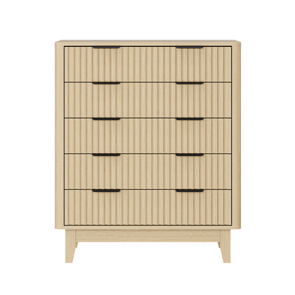 5 Chest of Drawers Dressers Tallboy Stripe White