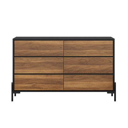 6 Chest of Drawers Cabinet Dresser Table Lowboy Walnut