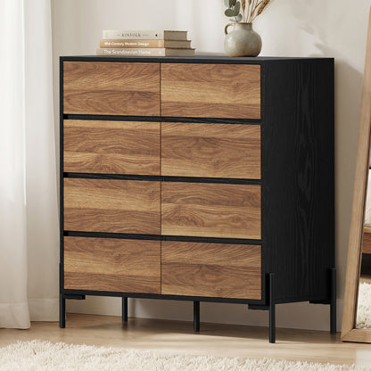 Tall 8 Drawer Chest Walnut 90x40x95.5cm