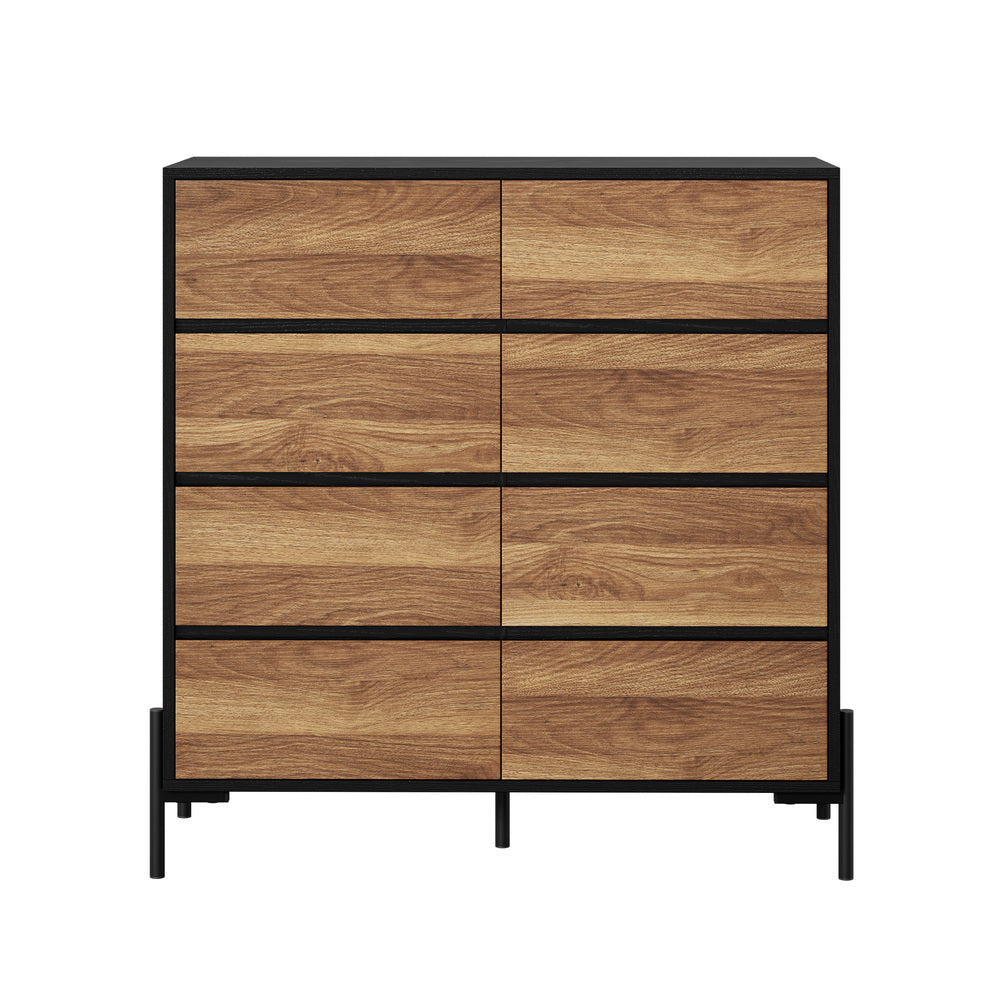 Tall 8 Drawer Chest Walnut 90x40x95.5cm