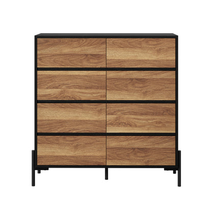 Tall 8 Drawer Chest Walnut 90x40x95.5cm