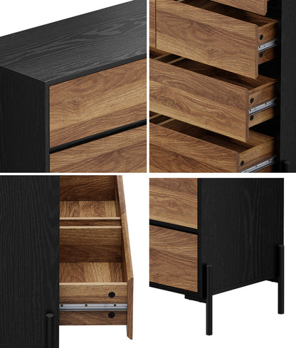 Tall 8 Drawer Chest Walnut 90x40x95.5cm