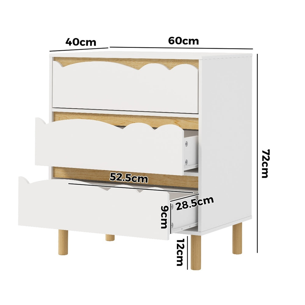Kids Storage Chest White 60x40x72cm
