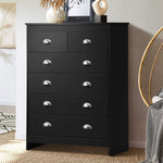 6 Chest of Drawers Tallboy Dresser Black