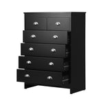 6 Chest of Drawers Tallboy Dresser Black