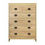 Tallboy Chest of Drawer Dresser 6 Drawers Bedroom Storage Cabinet Natural