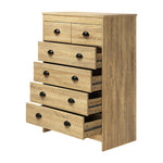 Tallboy Chest of Drawer Dresser 6 Drawers Bedroom Storage Cabinet Natural