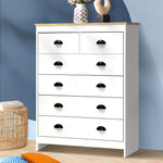 Tallboy Chest of Drawer Dresser 6 Drawers Bedroom Storage Cabinet Natural