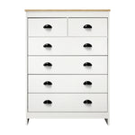 Tallboy Chest of Drawer Dresser 6 Drawers Bedroom Storage Cabinet Natural