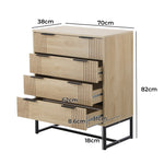 4 Chest of Drawers Dresser Table Lowboy Natural