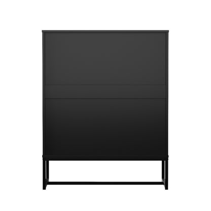 4 Chest of Drawers Tallboy Metal Black