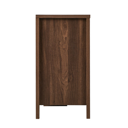 Lowboy Dresser Walnut 6 Drawer 120x39x75cm