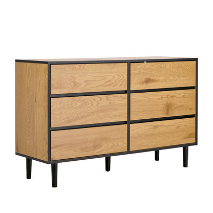 6 Chest of Drawers Lowboy Storage Natural