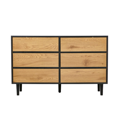 6 Chest of Drawers Lowboy Storage Natural