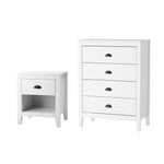 4/6 Chest of Drawers and Bedside Table Vintage Bedroom Set