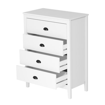 4 Chest of Drawers and 2 Bedside Tables Vintage Bedroom Set White