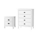 4/6 Chest of Drawers and Bedside Table Vintage Bedroom Set
