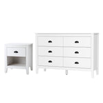 4/6 Chest of Drawers and Bedside Table Vintage Bedroom Set