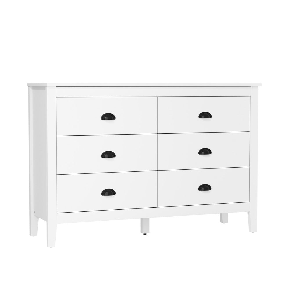 6 Chest of Drawers and 2 Bedside Tables Vintage Bedroom Set White