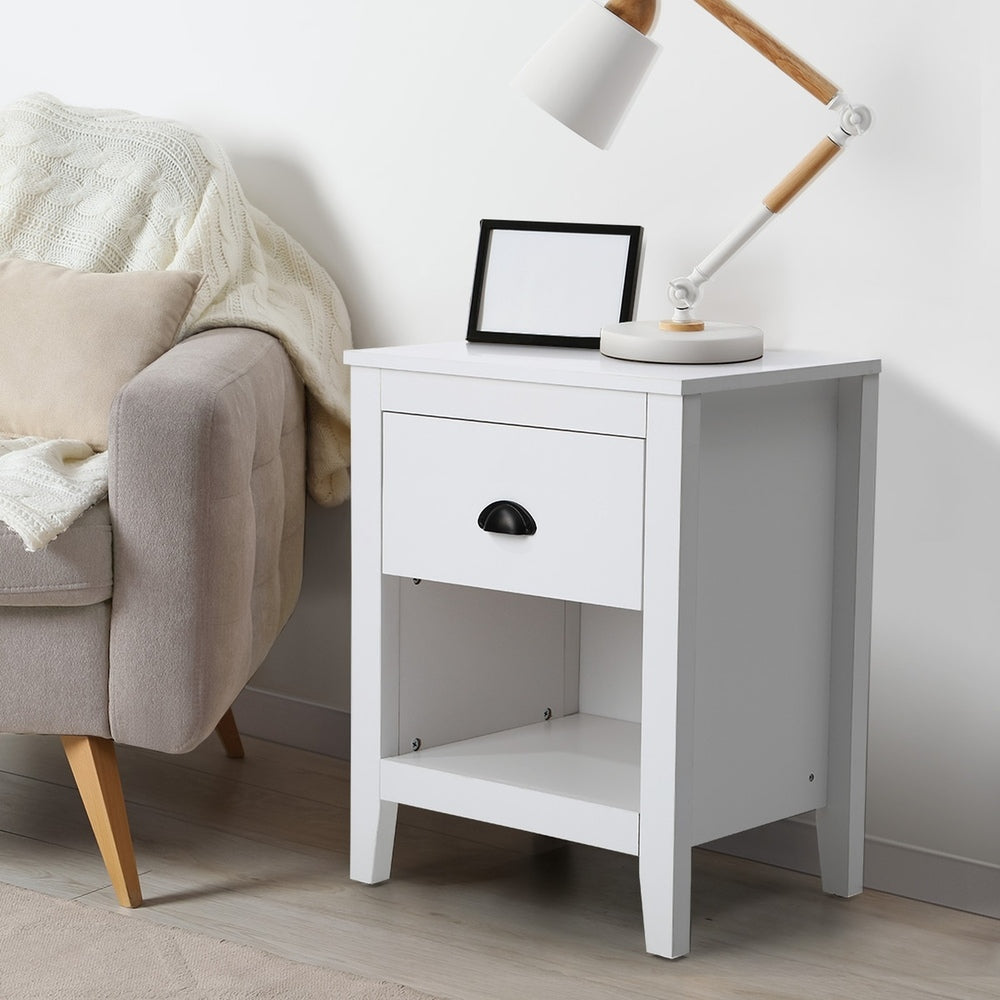 6 Chest of Drawers and 2 Bedside Tables Vintage Bedroom Set White