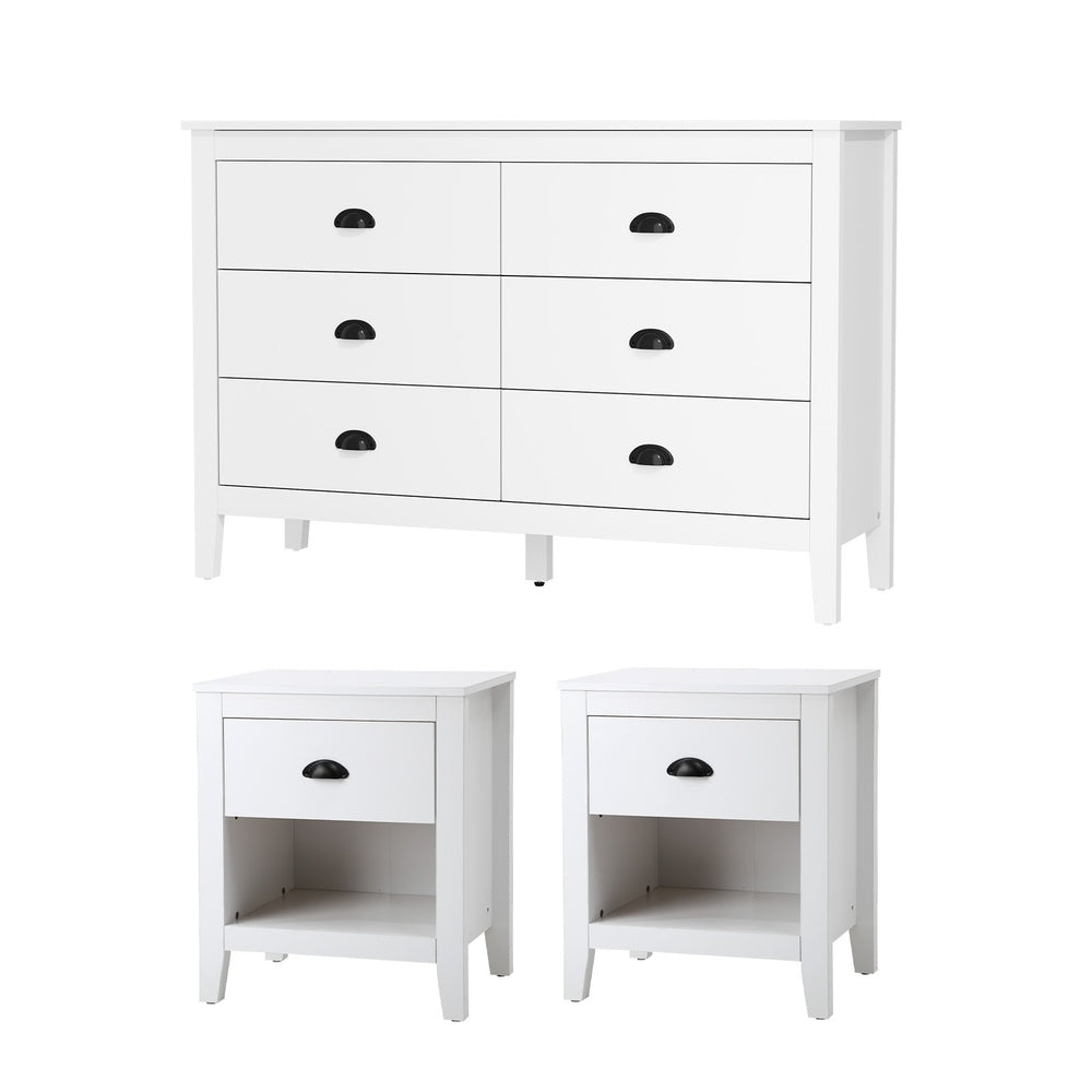 4/6 Chest of Drawers and Bedside Table Vintage Bedroom Set