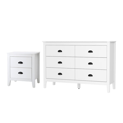 4/6 Chest of Drawers and Bedside Table Vintage Bedroom Set