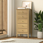 5 Chest of Drawers Dresser Tallboy Storage Cabinet Natural