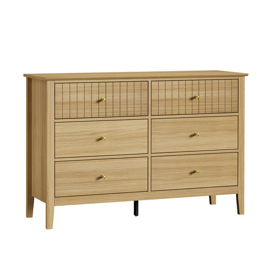 6 Chest of Drawers Dresser Tallboy Natural