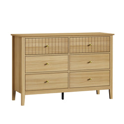 6 Chest of Drawers Dresser Tallboy Natural