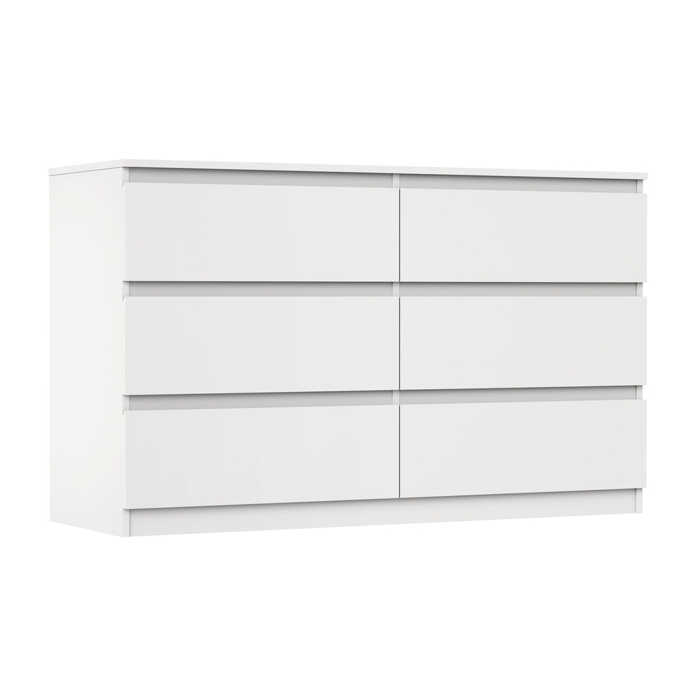 6 Chest of Drawers and 2 Bedside Tables Bedroom Set White