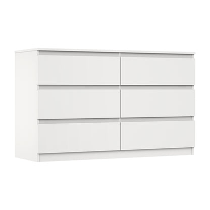 6 Chest of Drawers and 2 Bedside Tables Bedroom Set White