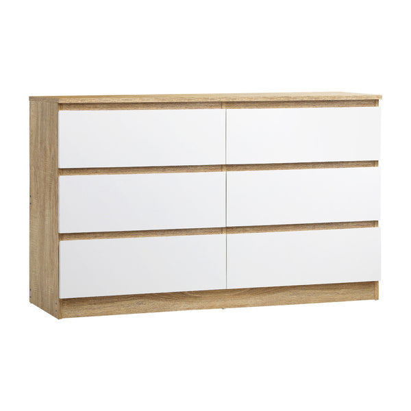  6 Chest of Drawers Tallboy Cabinet Dresser Table Wooden White Furniture