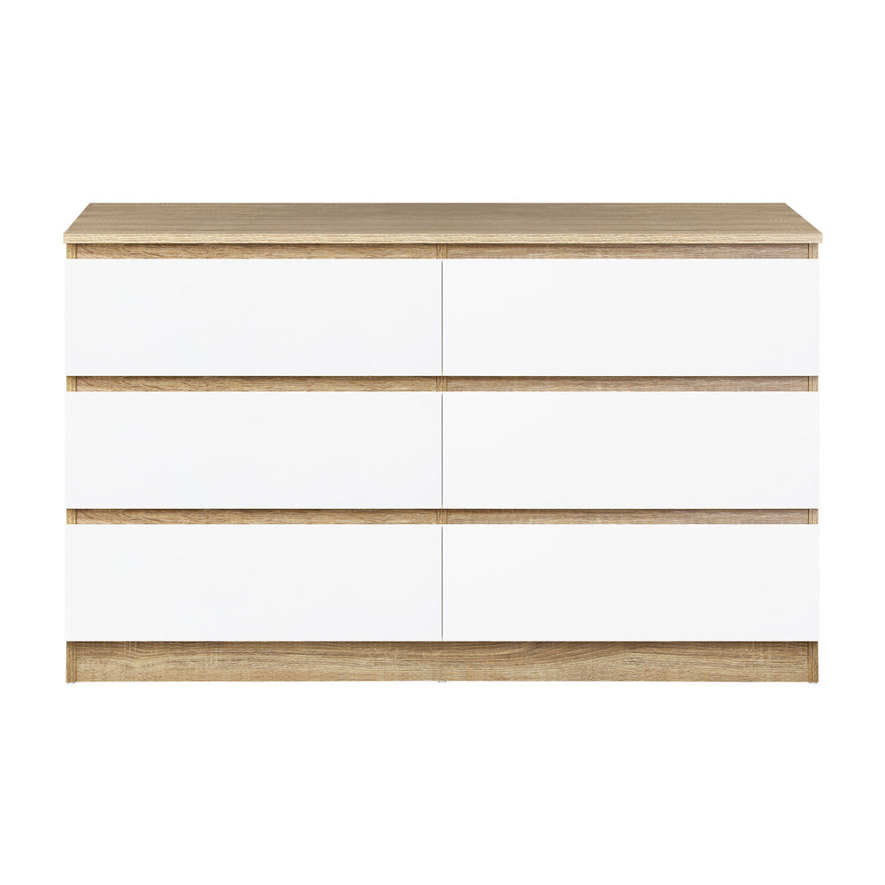 6 Chest of Drawers Tallboy Cabinet Dresser Table Wooden White Furniture