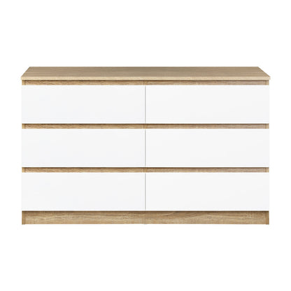6 Chest of Drawers Tallboy Cabinet Dresser Table Wooden White Furniture