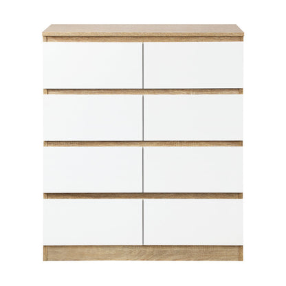 Versatile and Chic: White Wooden Dresser Table with Spacious Drawers