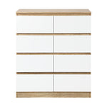 Versatile and Chic: White Wooden Dresser Table with Spacious Drawers