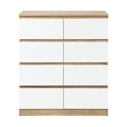 Versatile and Chic: White Wooden Dresser Table with Spacious Drawers