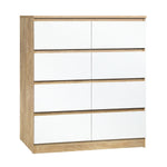 Versatile and Chic: White Wooden Dresser Table with Spacious Drawers