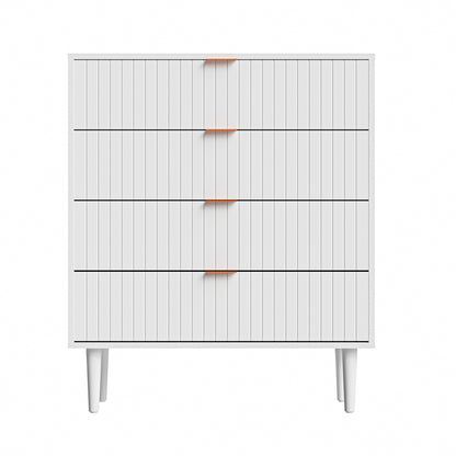 4 Chest of Drawers Tallboy White Gold