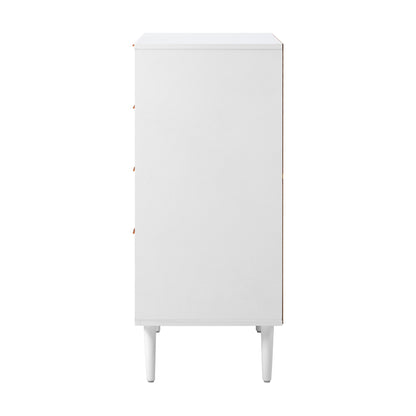 4 Chest of Drawers Tallboy White Gold