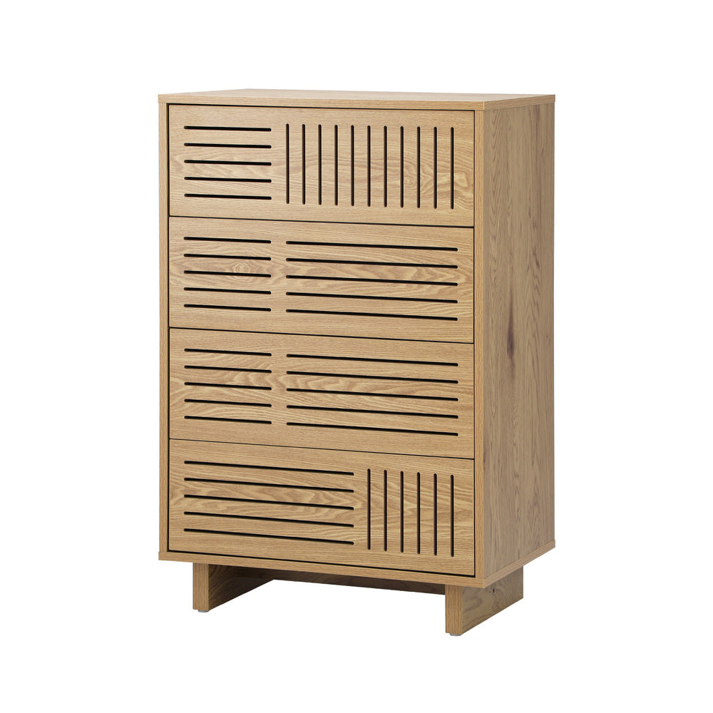 4 Chest of Drawers Storage Cabinet Dresser Tallboy Natural
