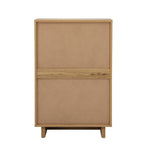 Chest Of Drawers 4 Drawer Storage Cabinet Tallboy Natural Wood 2 Pack