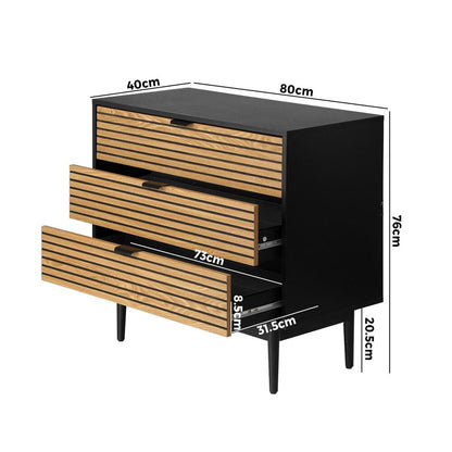 3 Chest of Drawers Dresser Table Bedside Lowboy Storage Cabinet